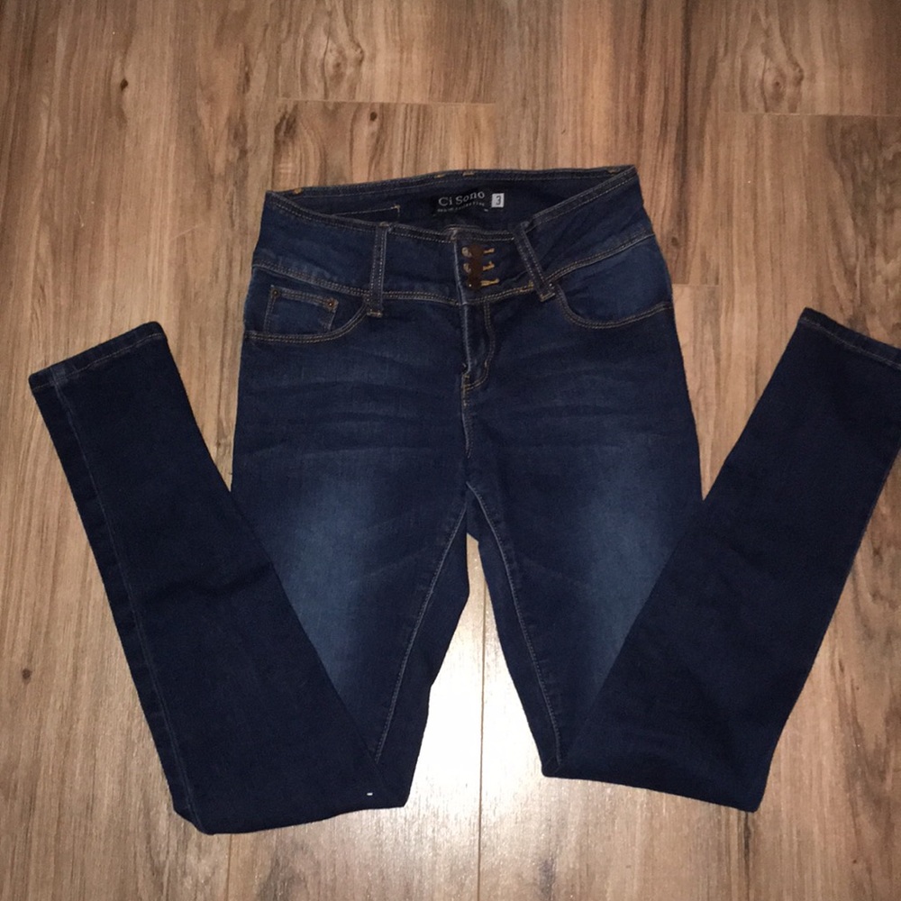 Dark denim jeans